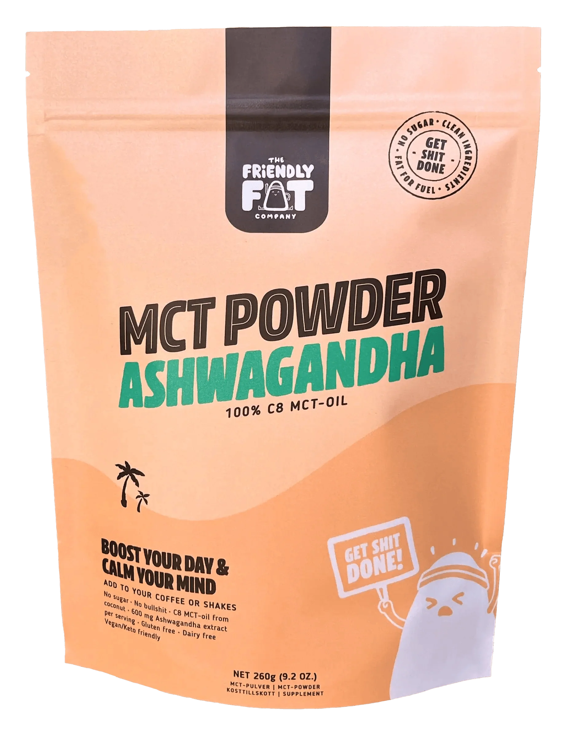 The Friendly Fat Company MCT Powder C8 Ashwagandha The Friendly Fat Company 260g 02000009 Vital20