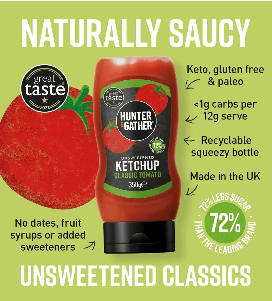 Unsweetened Tomato Ketchup Hunter & Gather 350g hunter & gather  00900037